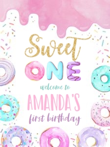D001 - Donut welcome sign 18x24: D001 - Welcome Sign (16 X 20", 18 X 24", and 24 X 36")