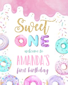 D001 - Donut welcome sign 16x20: D001 - Welcome Sign (16 X 20", 18 X 24", and 24 X 36")