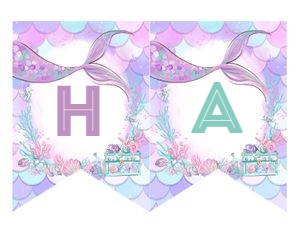 M304 - Mermaid banner: M304-Mermaid Birthday Package