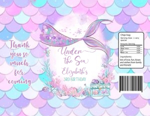M304 - Mermaid chip bag: M304-Mermaid Birthday Package
