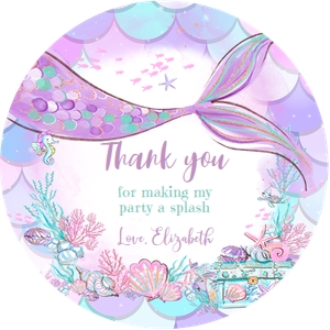 M304 - Mermaid favor tag round: M304-Mermaid Birthday Package