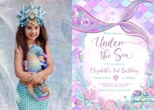 M304 - Mermaid invitation with photo: M304 - Mermaid invitation with photo