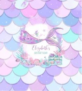M304 - Mermaid rice treat label: M304-Mermaid Party Favor Package