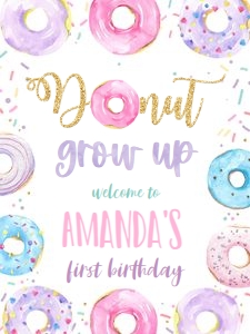 D006 - Donut welcome sign 18x24: D006 - Welcome Sign