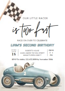 R401 - Race car invitation: R401 - Race car invitation