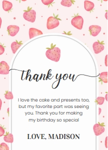 BF01 - Berry first strawberry thank you card: BF01 - Berry first strawberry thank you card