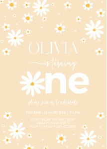 D107 - Daisy invitation: D107 - Daisy invitation