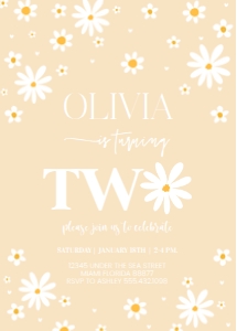 D108 - Daisy invitation: D108 - Daisy invitation