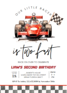 R403 - Race car invitation: R403 - Race car invitation