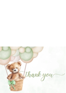 T104 - Teddy bear thank you card: T104 - Baby Shower Set