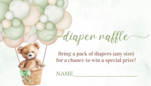 T104 - Teddy bear diaper raffle: T104 - Baby Shower Set