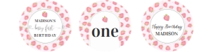 BF03 - Berry first strawberry cupcake topper: BF03 - Berry first strawberry cupcake topper