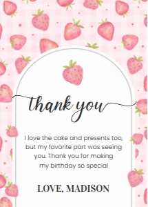 BF03 - Berry first strawberry thank you card: BF03 - Berry first strawberry thank you card