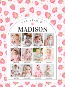 BF03 - Berry first strawberry milestone photo poster: BF03 - Berry first strawberry milestone photo poster