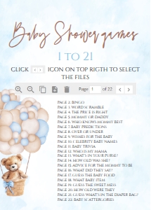 T101 - Teddy bear baby shower games 1-21: T101- Teddy Bear Baby Shower Signs Games And Ticket
