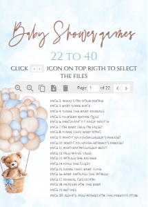 T101 - Teddy bear baby shower games 22-40: T101- Teddy Bear Baby Shower Signs Games And Ticket