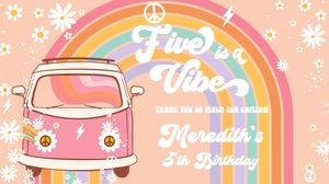 G205 - Groovy box label: G205 - Five Is A Vibe Birthday Package