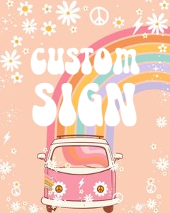 G205 - Groovy custom sign: G205 - Five Is A Vibe Birthday Package