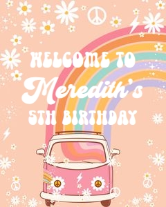 G205 - Groovy welcome sign 16x20: G205 - Groovy welcome sign 16x20