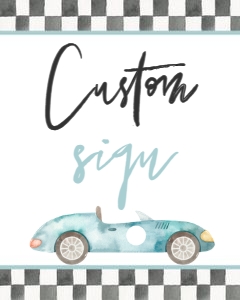 R101 - Race car custom sign: R101 - Two Fast Birthday Package