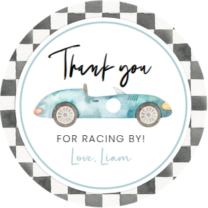 R101 - Race car favor round: R101 - Two Fast Birthday Package