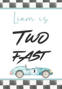 R101 - Race car juice label: R101 - Two Fast Party Favor Package
