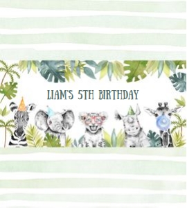S105 - Safari birthday rice treat label: S105 - Safari Party Favor Package