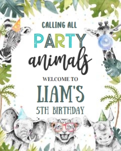 S105 - Safari birthday welcome sign 8x10: S105 - Safari birthday welcome sign 8x10