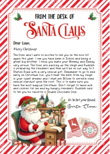 SL104 - From the desk of Santa: SL104 - Letter From Santa (5x7" And 8.5x11")