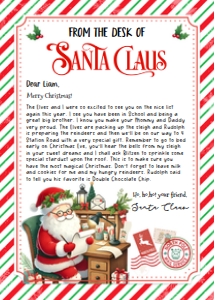 SL105 - From the desk of Santa: SL105 - Letter From Santa (5x7" And 8.5x11")