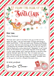 SL107 - From the desk of Santa: SL107 - Letter From Santa (5x7" And 8.5x11")