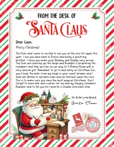 SL105 - From the desk of Santa 8.5x11: SL105 - Letter From Santa (5x7" And 8.5x11")
