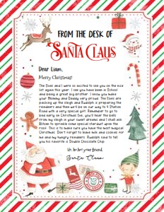 SL109 - From the desk of Santa 8.5x11: SL109 - Letter From Santa (5x7" And 8.5x11")