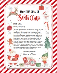 SL108 - From the desk of Santa 8.5x11: SL108 - Letter From Santa (5x7" And 8.5x11")