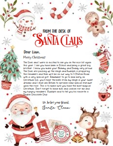 SL111 - From the desk of Santa 8.5x11: SL111 - Letter From Santa (5x7" And 8.5x11")