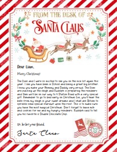 SL106 - From the desk of Santa 8.5x11: SL106 - Letter From Santa (5x7" And 8.5x11")