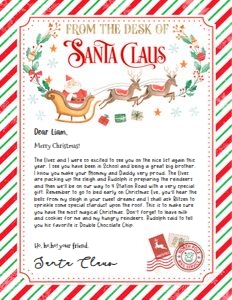 SL107 - From the desk of Santa 8.5x11: SL107 - Letter From Santa (5x7" And 8.5x11")