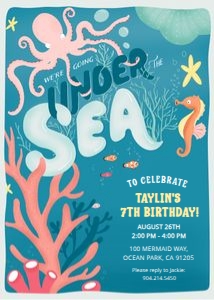 Under the Sea Invite: Under the Sea Invitation - 5 x 7
