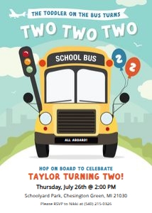 Invitation - Bus: Bus Invitation - 5 x 7