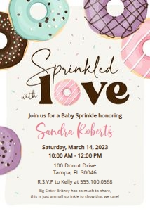 Donut Sprinkle Invite: Donut Sprinkle Invitation - 5 x 7