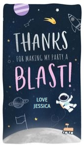 Space - Party Favor Thank You - Girls: Space - Party Favor Tags - Girl