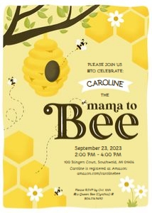 Mama to Bee Invite: Mama to Bee Invitation - 5 x 7