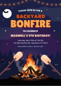 Backyard Bonfire: Backyard Bonfire Invitation - 5 x 7