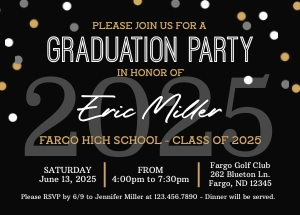Graduation Party Invite Editable Template design preview