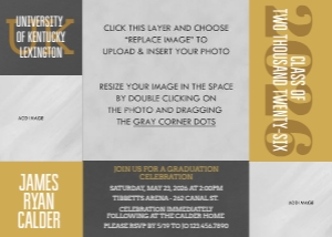 University Graduation Announcement GR5A: Class of 2025 Graduation Announcement - Editable Template