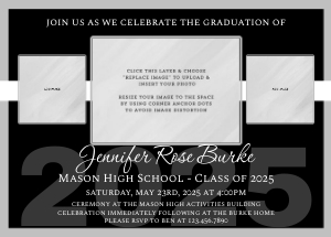 Senior Snapshots Grad Announcement Template design preview