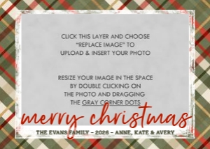 Holiday Plaid Christmas Card 1D: Holiday Plaid Christmas Card Template