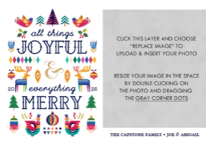 Colorful Scandinavian Holiday 1D: Colorful Scandinavian Holiday Card Template