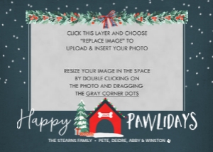 Pawlidays Pet Holiday Card Template design preview