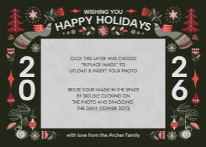 Nordic Holiday Photo Card 1A: Nordic Holiday Christmas Photo Card Template